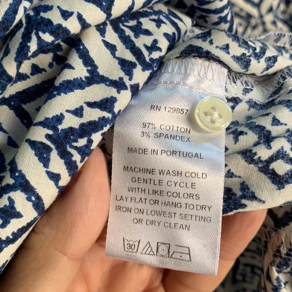 The Shirt by Rochelle Behrens Navy and White Geometric Dress - Picture 7 of 11